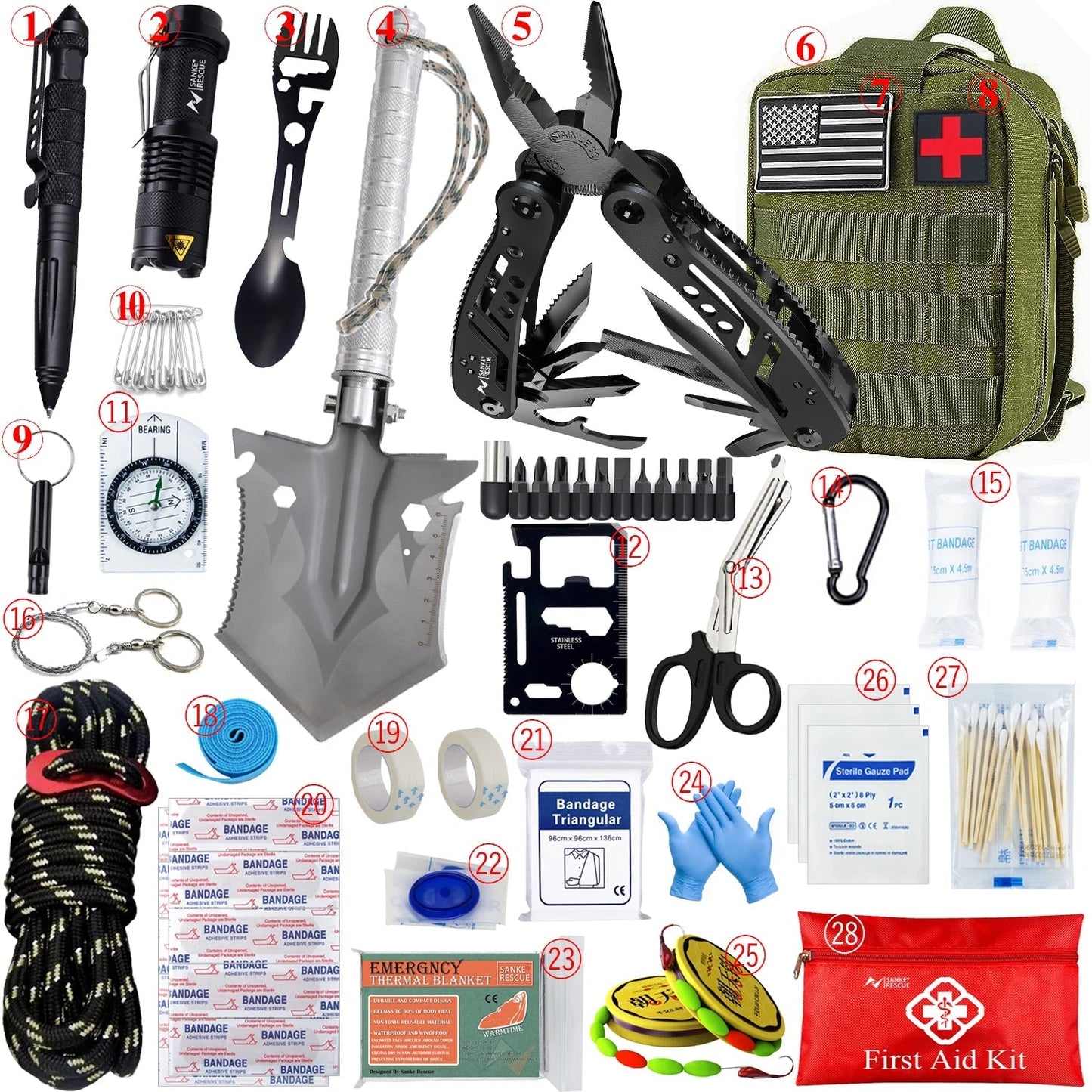 TACTICAL FIRST AID KIT – COMPLETE OUTDOOR SURVIVAL IFAK WITH MOLLE BAG FOR HIKING, CAMPING, EDC & EMERGENCY USE