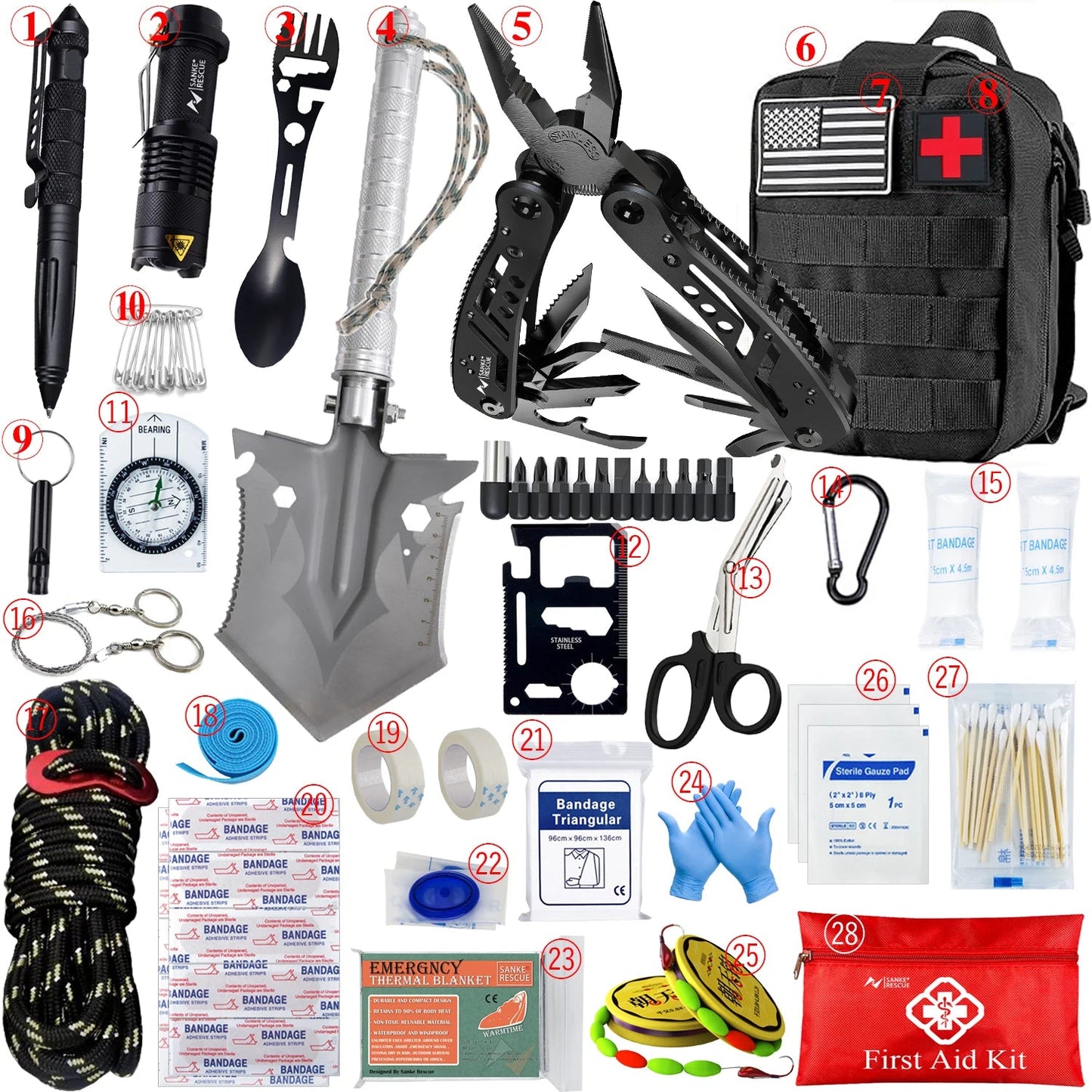 TACTICAL FIRST AID KIT – COMPLETE OUTDOOR SURVIVAL IFAK WITH MOLLE BAG FOR HIKING, CAMPING, EDC & EMERGENCY USE