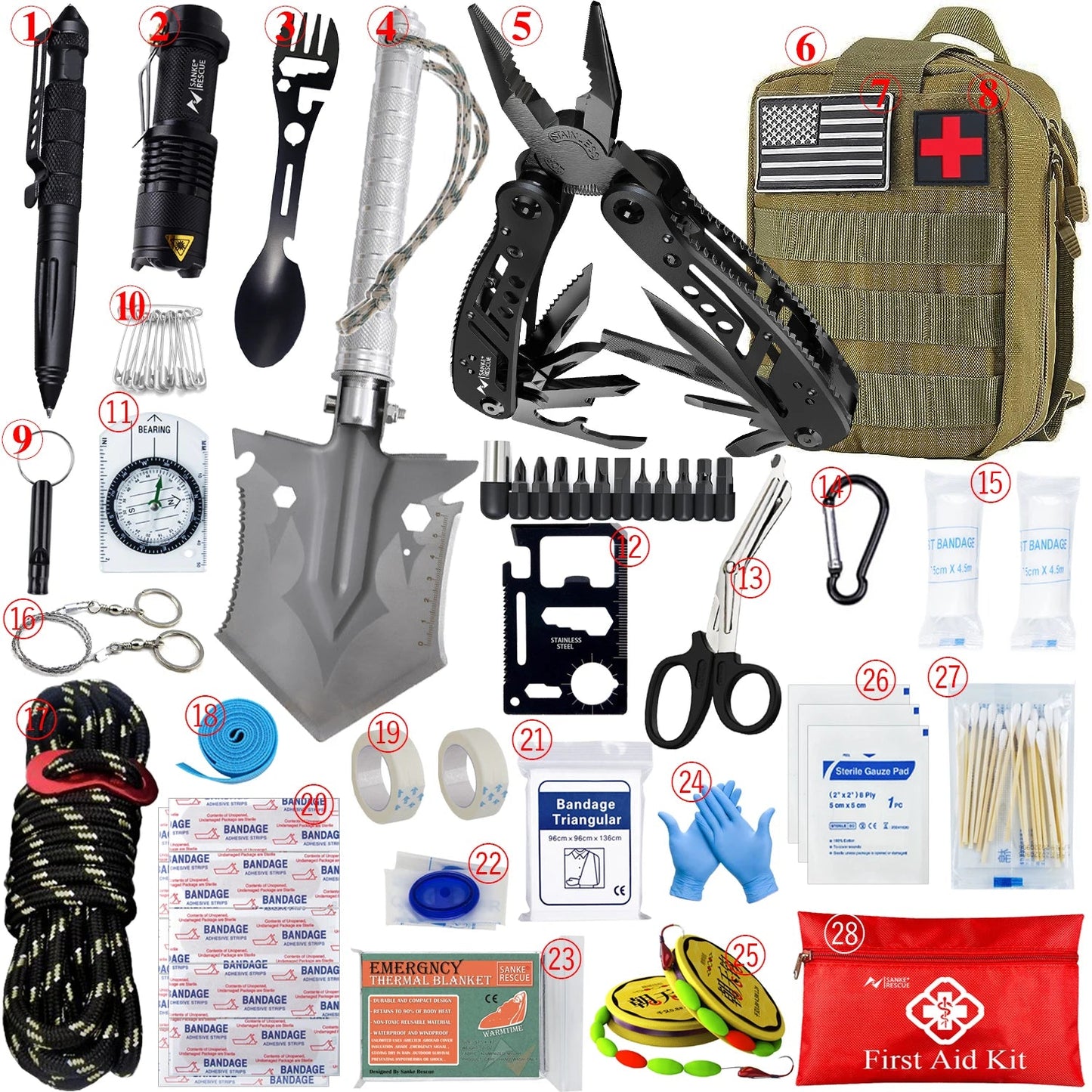 TACTICAL FIRST AID KIT – COMPLETE OUTDOOR SURVIVAL IFAK WITH MOLLE BAG FOR HIKING, CAMPING, EDC & EMERGENCY USE