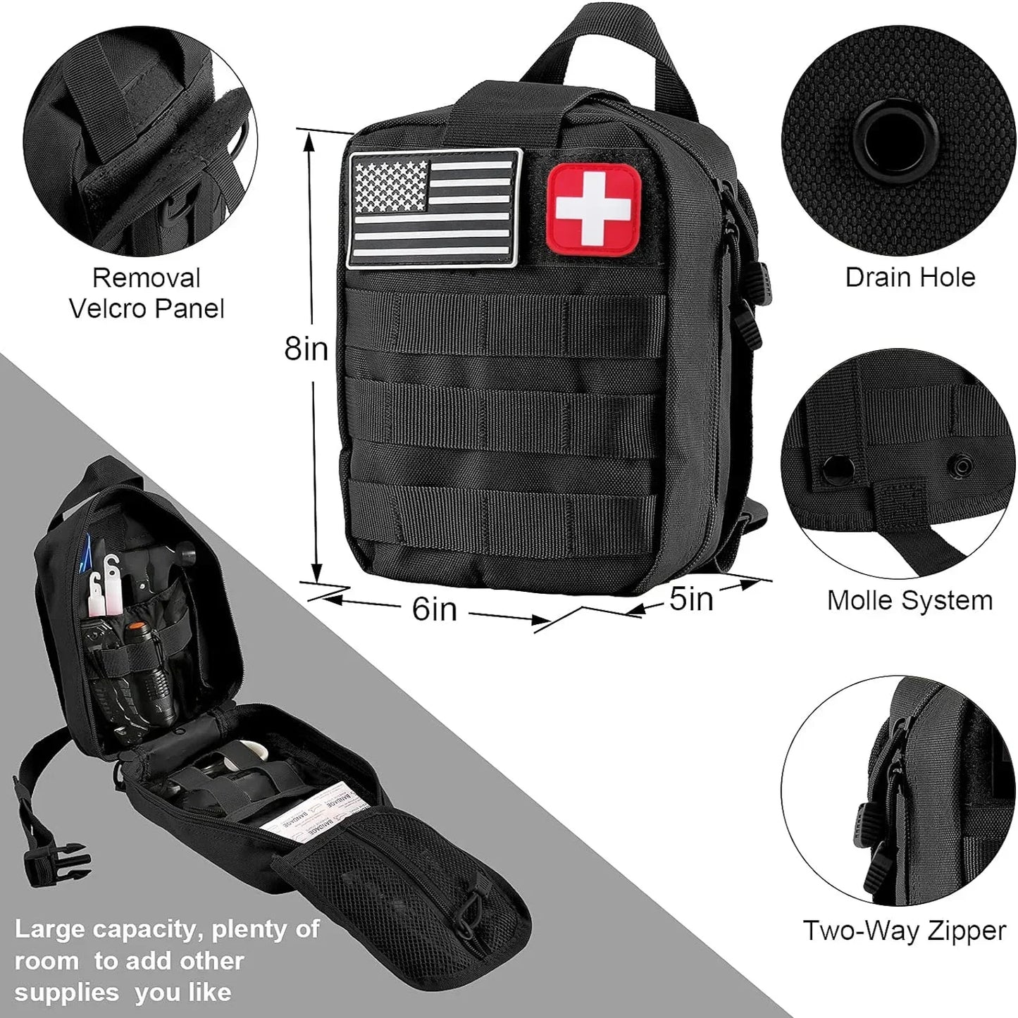 Car Survival First Aid Kit Full Set Molle Outdoor Gear Emergency Kits Camping Hiking Trauma Bag First Aid Kit Outdoor IFAK Edc