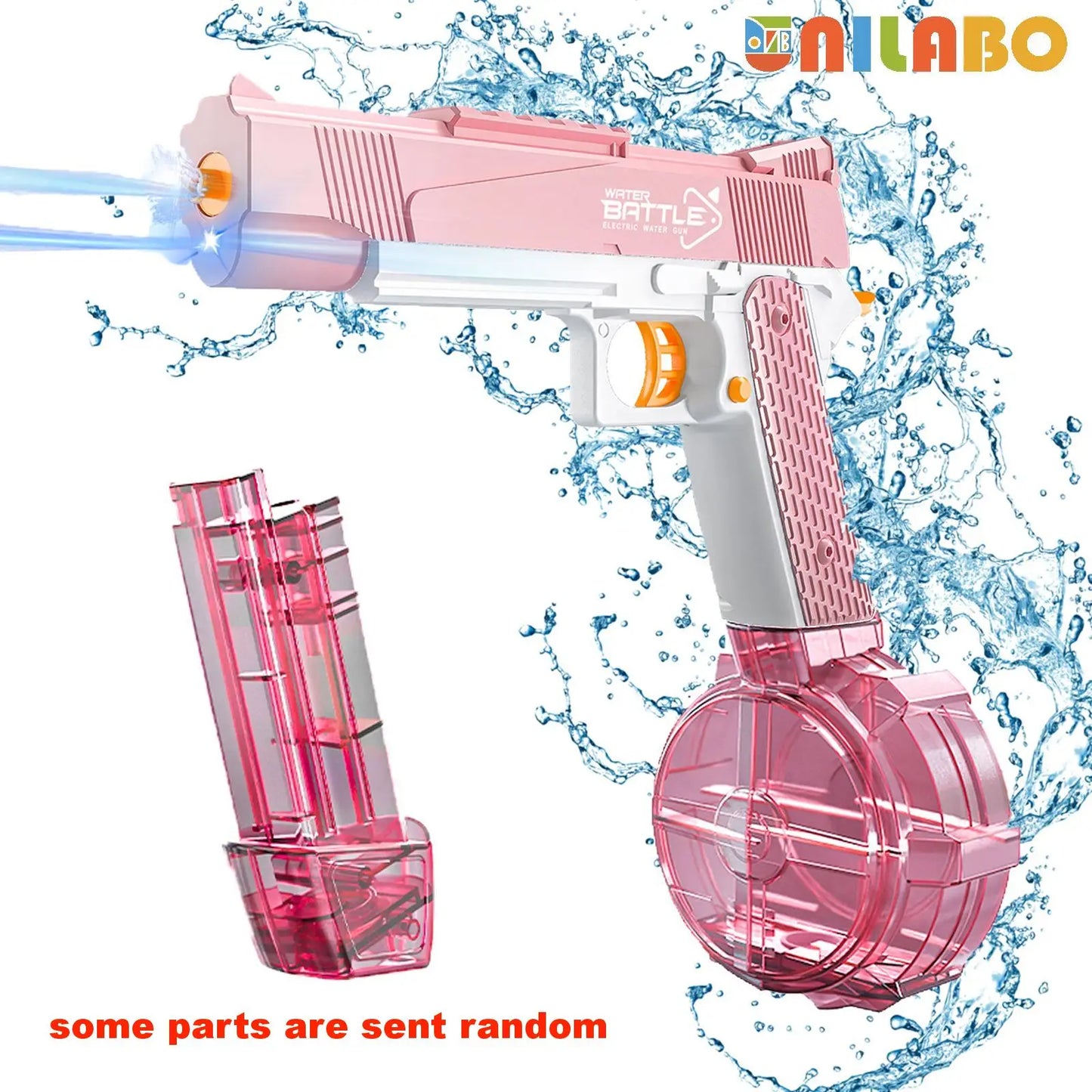 Pistola Ad Acqua Elettrica Unilabo M416 - Alimentata a Batteria Con Attacco Esterno per Bottiglia D'Acqua - Perfetta per Divertimento All'Aria Aperta per Bambini E Adulti