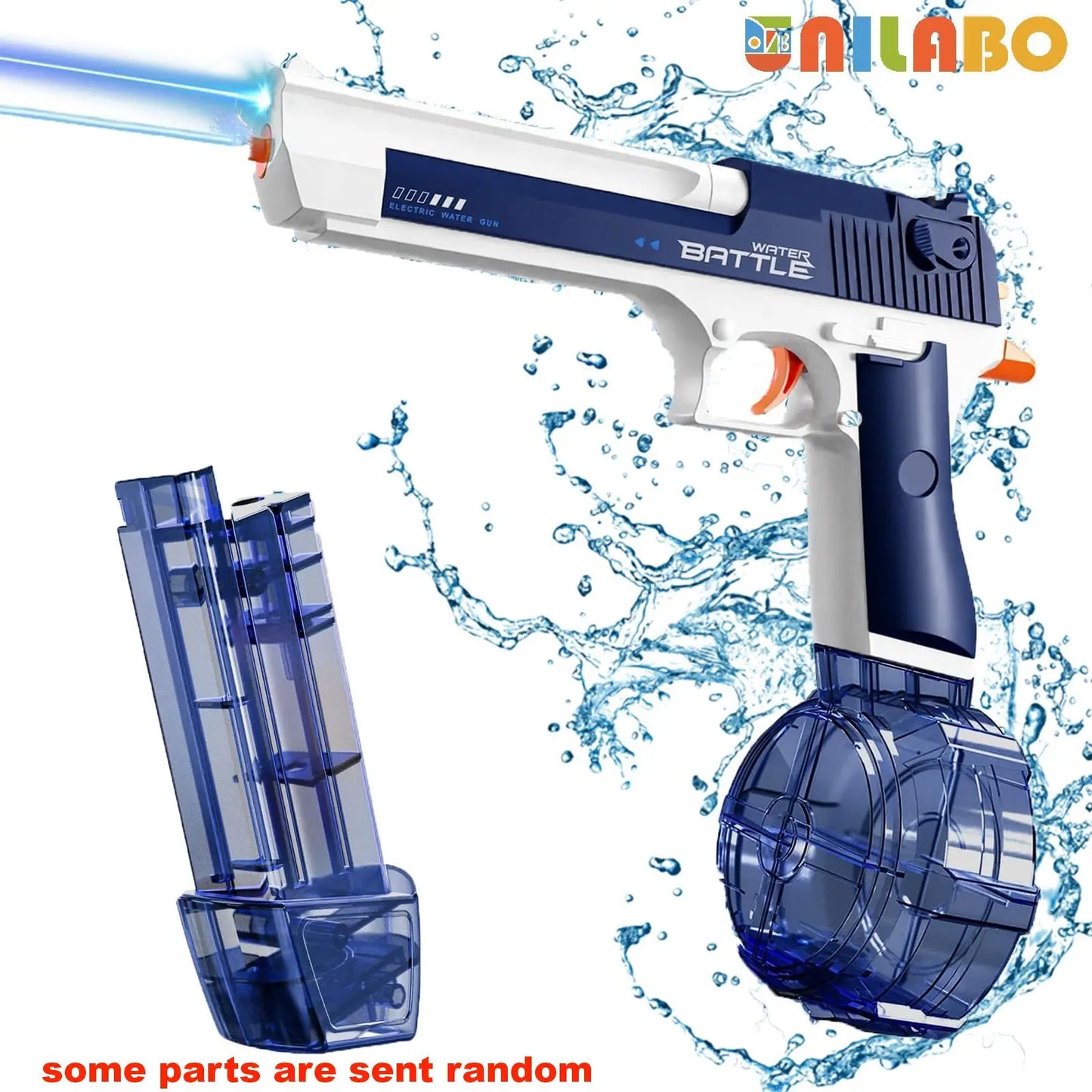 Pistola Ad Acqua Elettrica Unilabo M416 - Alimentata a Batteria Con Attacco Esterno per Bottiglia D'Acqua - Perfetta per Divertimento All'Aria Aperta per Bambini E Adulti