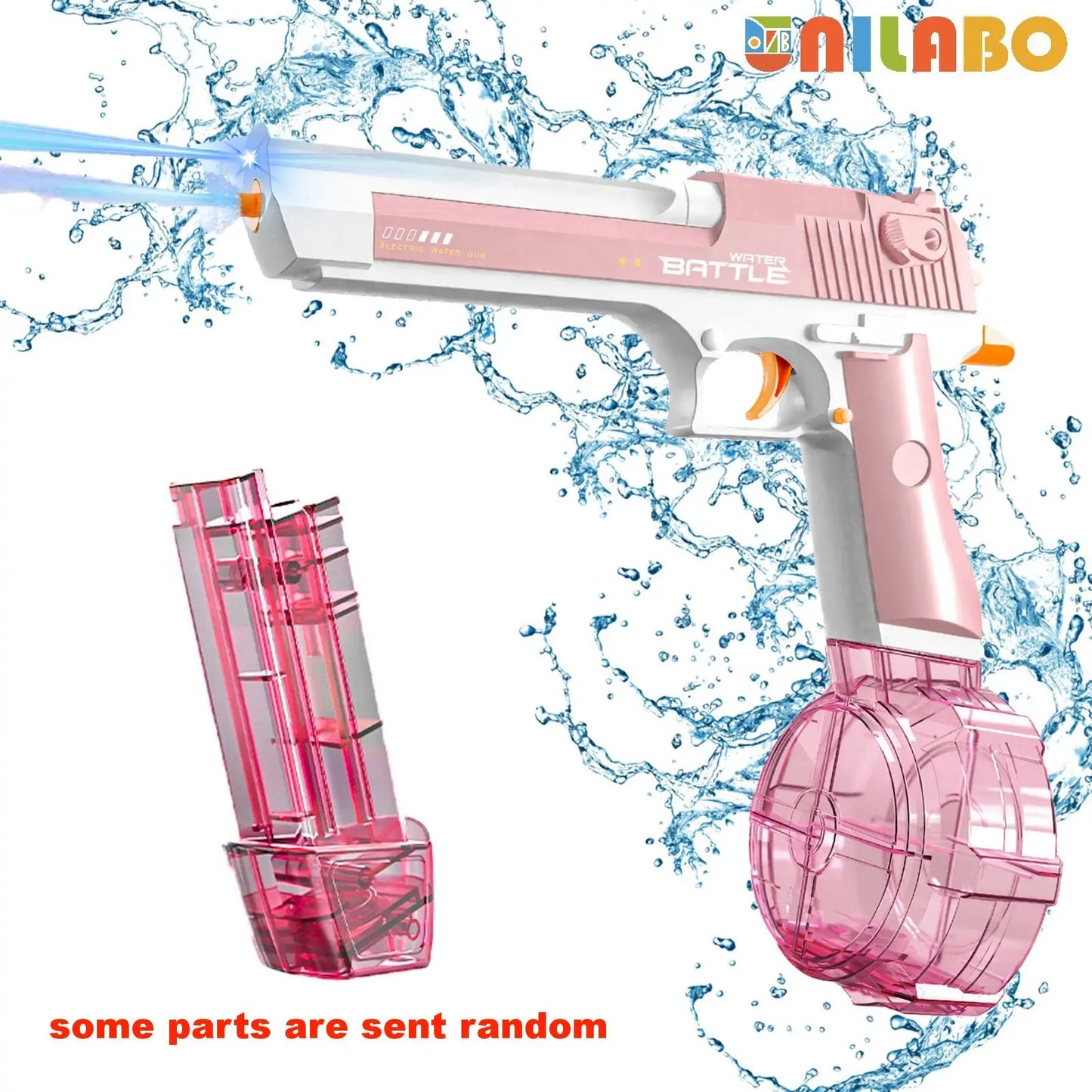 Pistola Ad Acqua Elettrica Unilabo M416 - Alimentata a Batteria Con Attacco Esterno per Bottiglia D'Acqua - Perfetta per Divertimento All'Aria Aperta per Bambini E Adulti