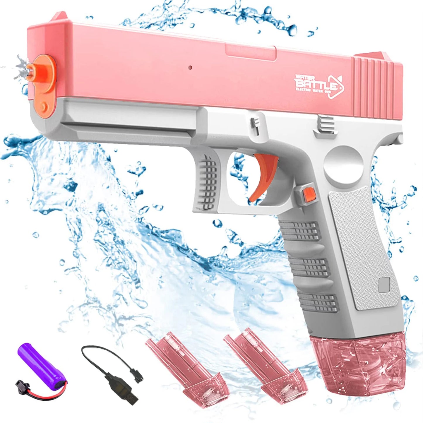 Pistola Ad Acqua Elettrica Unilabo M416 - Alimentata a Batteria Con Attacco Esterno per Bottiglia D'Acqua - Perfetta per Divertimento All'Aria Aperta per Bambini E Adulti