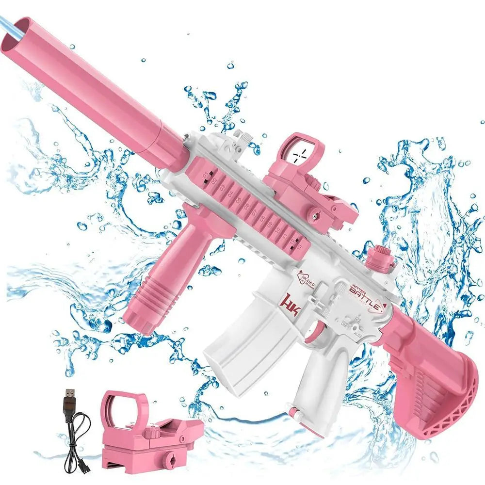 Pistola Ad Acqua Elettrica Unilabo M416 - Alimentata a Batteria Con Attacco Esterno per Bottiglia D'Acqua - Perfetta per Divertimento All'Aria Aperta per Bambini E Adulti