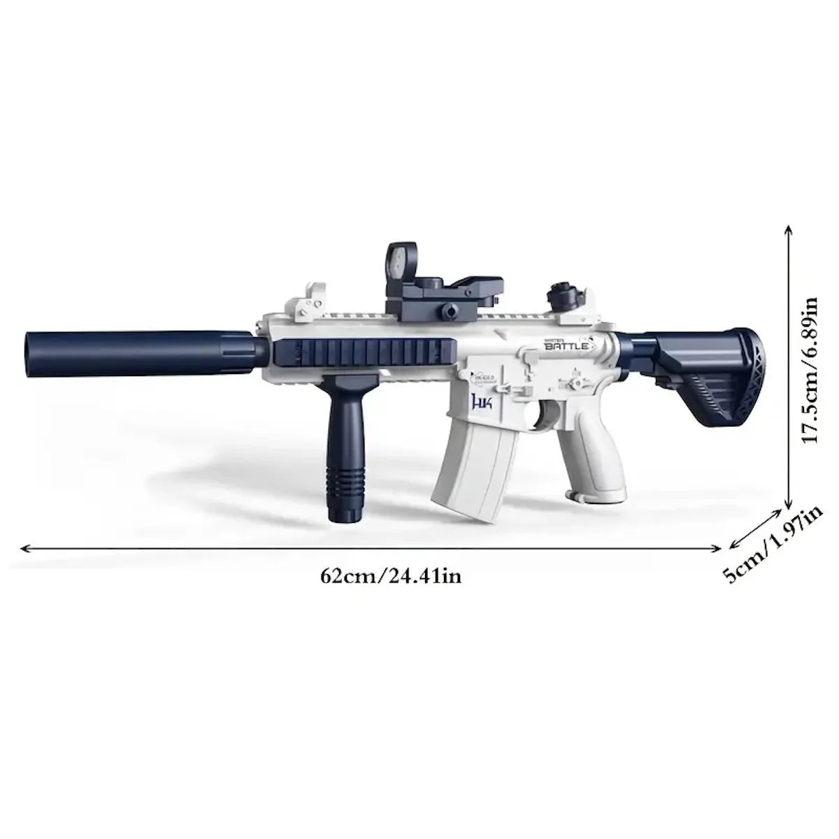 Pistola Ad Acqua Elettrica Unilabo M416 - Alimentata a Batteria Con Attacco Esterno per Bottiglia D'Acqua - Perfetta per Divertimento All'Aria Aperta per Bambini E Adulti