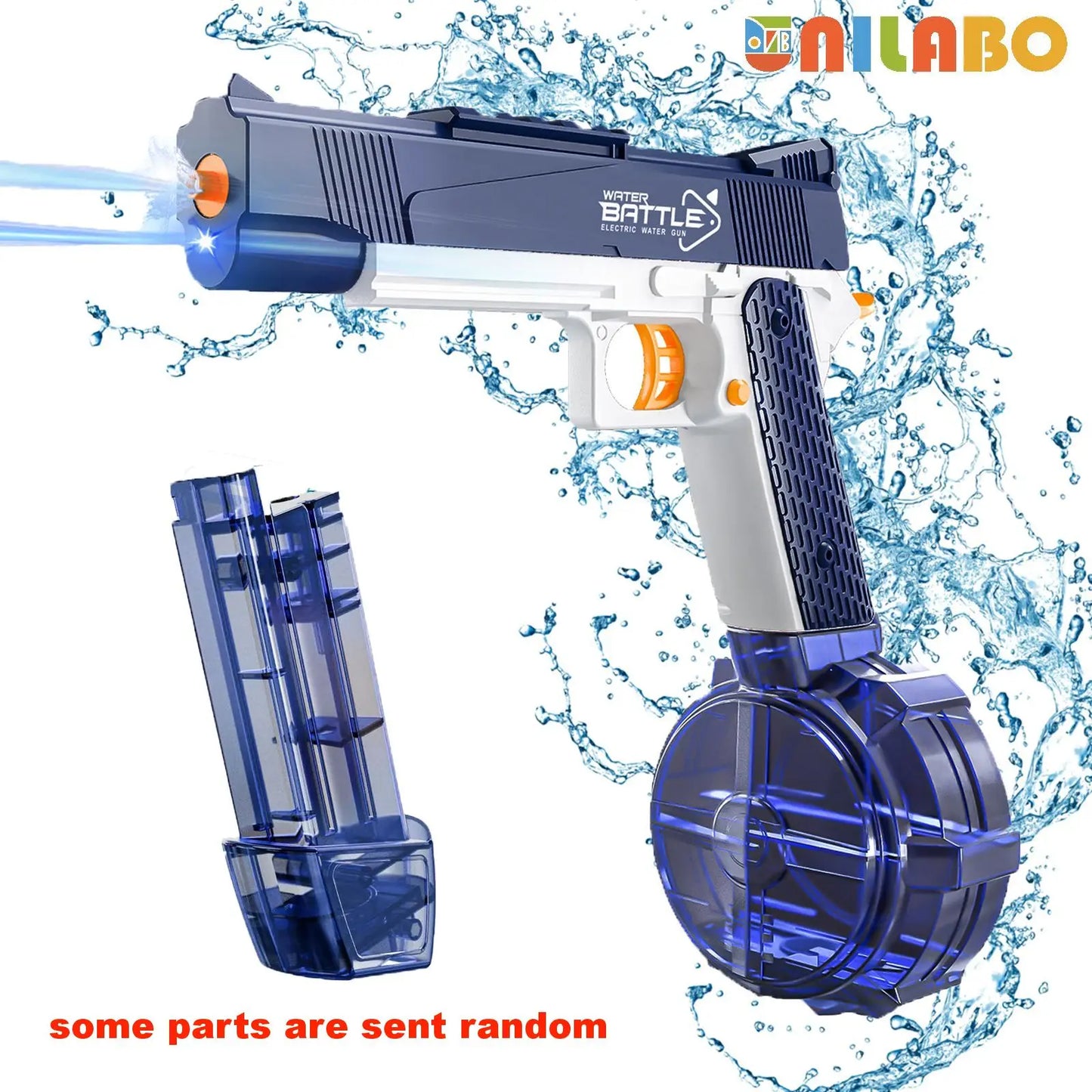 Pistola Ad Acqua Elettrica Unilabo M416 - Alimentata a Batteria Con Attacco Esterno per Bottiglia D'Acqua - Perfetta per Divertimento All'Aria Aperta per Bambini E Adulti