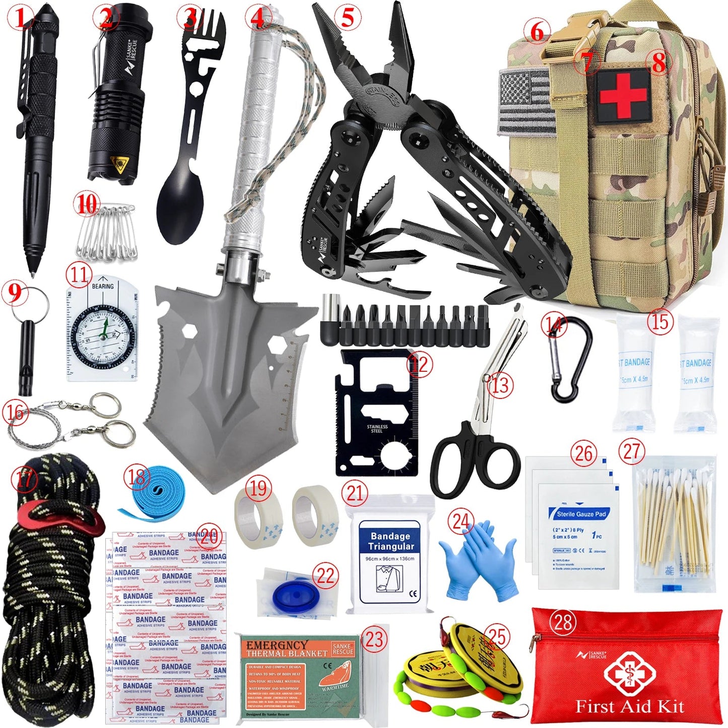 TACTICAL FIRST AID KIT – COMPLETE OUTDOOR SURVIVAL IFAK WITH MOLLE BAG FOR HIKING, CAMPING, EDC & EMERGENCY USE