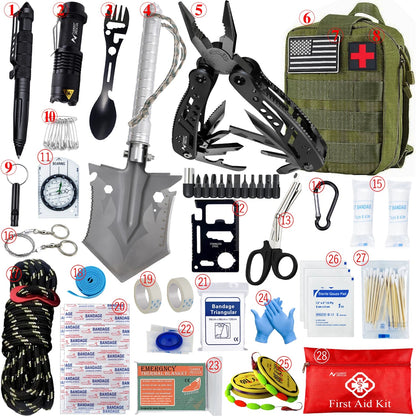 TACTICAL FIRST AID KIT – COMPLETE OUTDOOR SURVIVAL IFAK WITH MOLLE BAG FOR HIKING, CAMPING, EDC & EMERGENCY USE