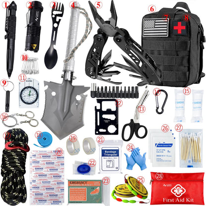 TACTICAL FIRST AID KIT – COMPLETE OUTDOOR SURVIVAL IFAK WITH MOLLE BAG FOR HIKING, CAMPING, EDC & EMERGENCY USE