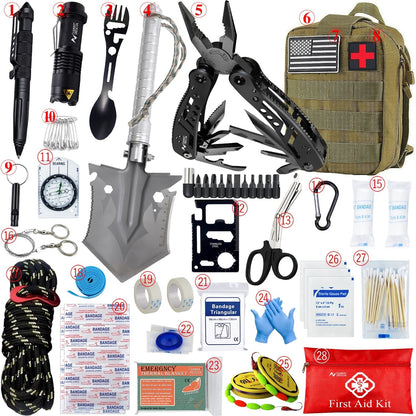TACTICAL FIRST AID KIT – COMPLETE OUTDOOR SURVIVAL IFAK WITH MOLLE BAG FOR HIKING, CAMPING, EDC & EMERGENCY USE