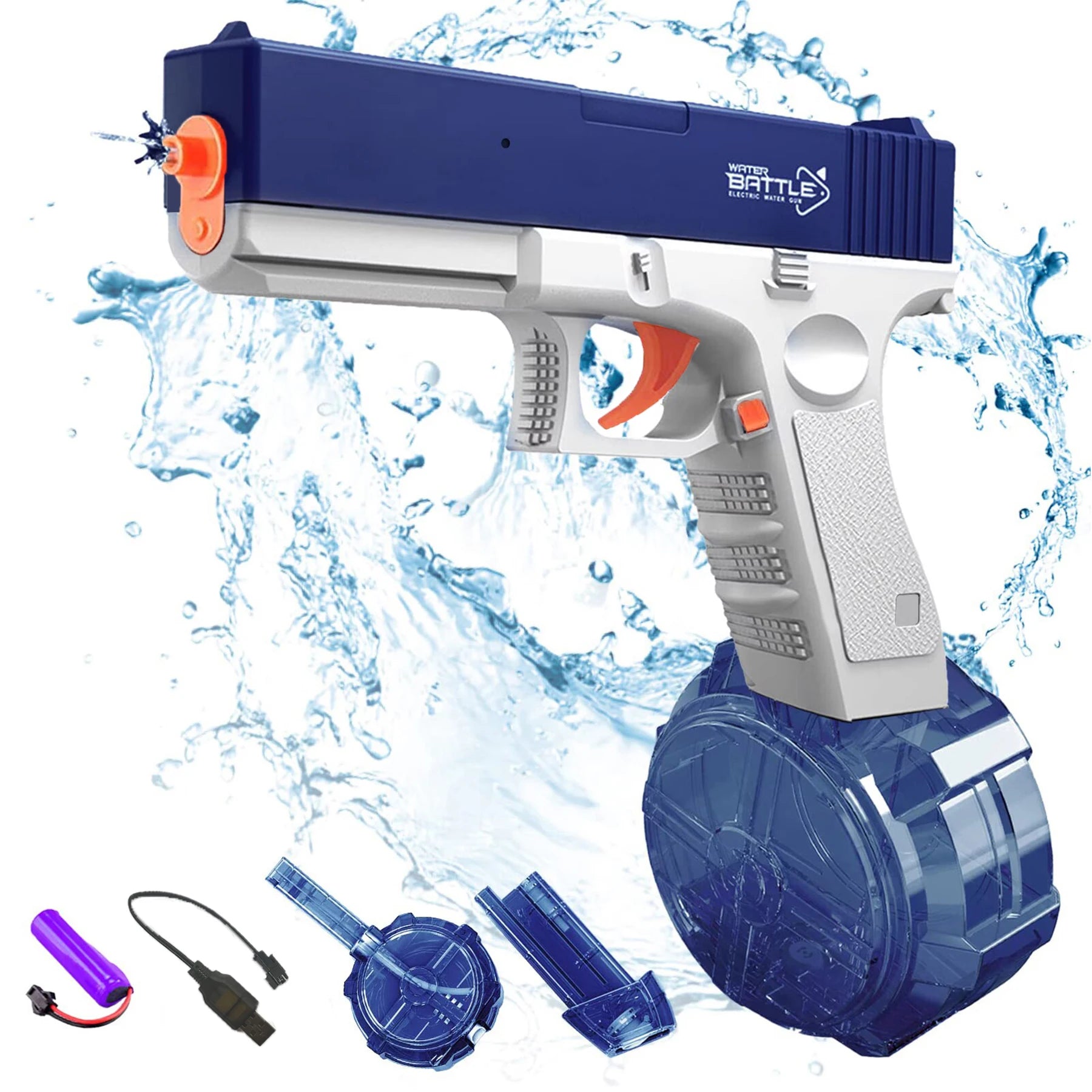 Pistola Ad Acqua Elettrica Unilabo M416 - Alimentata a Batteria Con Attacco Esterno per Bottiglia D'Acqua - Perfetta per Divertimento All'Aria Aperta per Bambini E Adulti