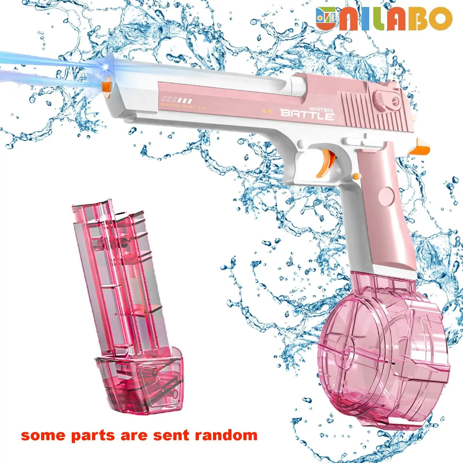 Pistola Ad Acqua Elettrica Unilabo M416 - Alimentata a Batteria Con Attacco Esterno per Bottiglia D'Acqua - Perfetta per Divertimento All'Aria Aperta per Bambini E Adulti