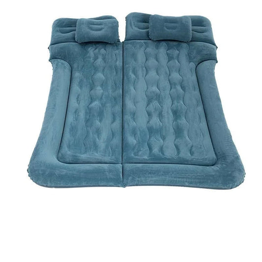 Car Inflatable Bed 2‑In‑1 Multifunction Inflatable Travel Mattress PVC Flocking Soft Sleeping Rest Cushion for Car SUV