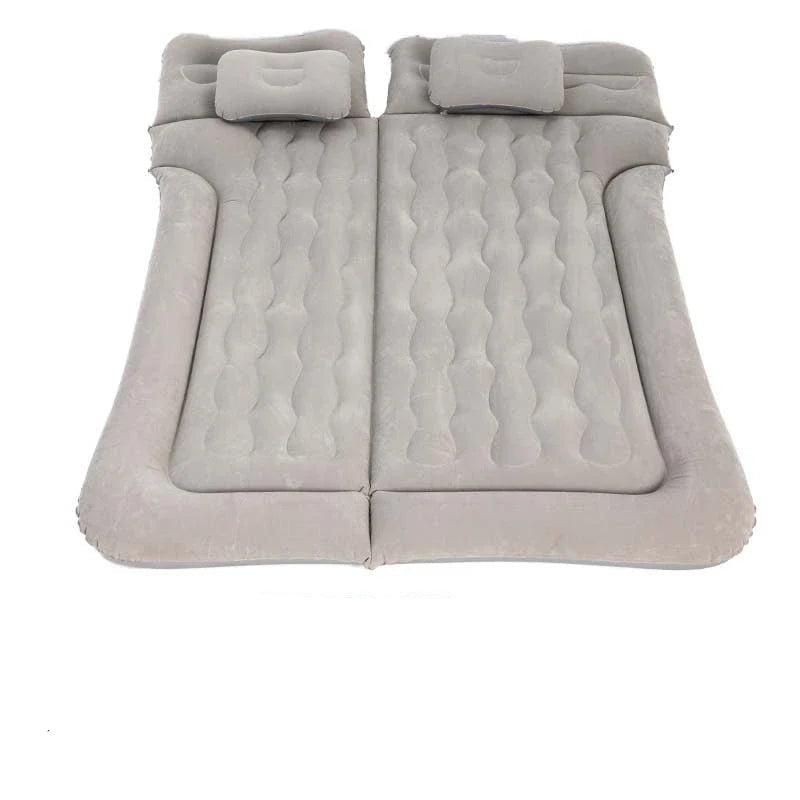 Car Inflatable Bed 2‑In‑1 Multifunction Inflatable Travel Mattress PVC Flocking Soft Sleeping Rest Cushion for Car SUV