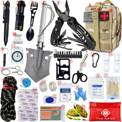 TACTICAL FIRST AID KIT – COMPLETE OUTDOOR SURVIVAL IFAK WITH MOLLE BAG FOR HIKING, CAMPING, EDC & EMERGENCY USE