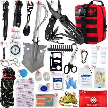TACTICAL FIRST AID KIT – COMPLETE OUTDOOR SURVIVAL IFAK WITH MOLLE BAG FOR HIKING, CAMPING, EDC & EMERGENCY USE